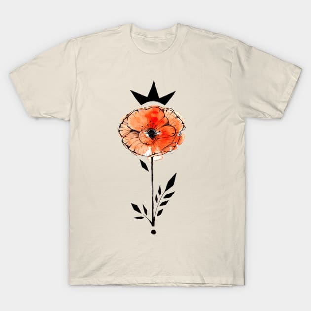 Poppy Inktober T-Shirt by RubisFirenos